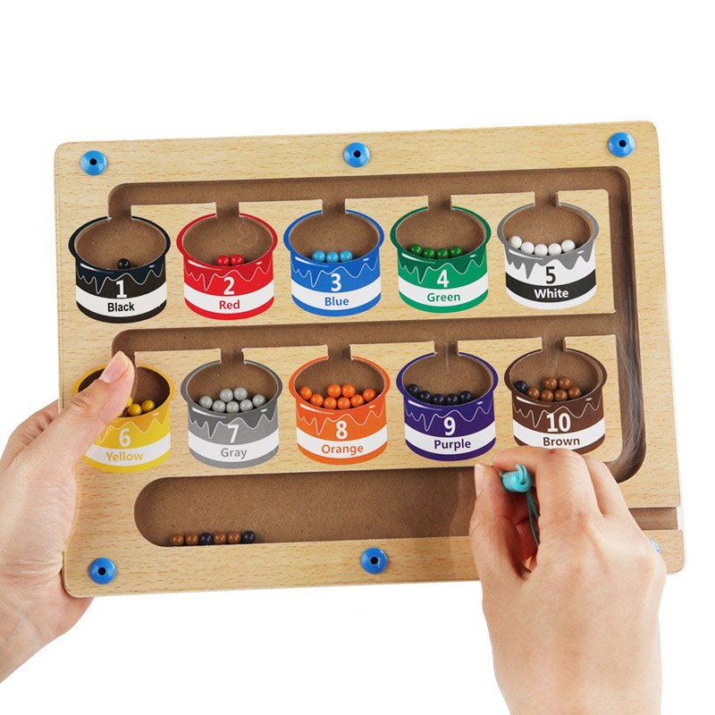 Children's Magnetic Sorting Board Wooden Maze Playset for Toddler Toys 2 Years 1