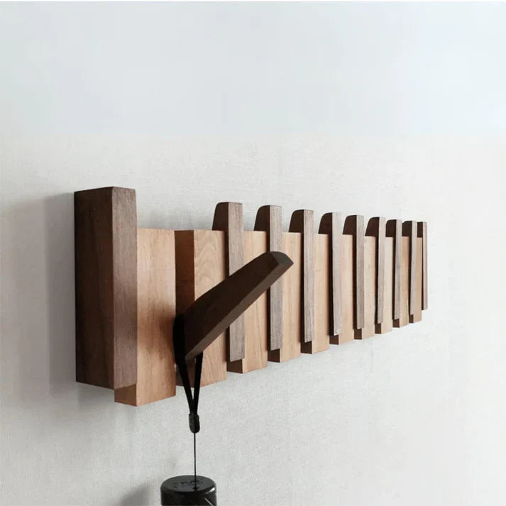 Stylish Wooden Coat Rack with Multiple Hooks - Lusomart