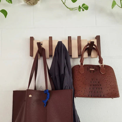 PianoCraft | Elegant Artistic Wooden Coat Rack with Multiple Hooks 3