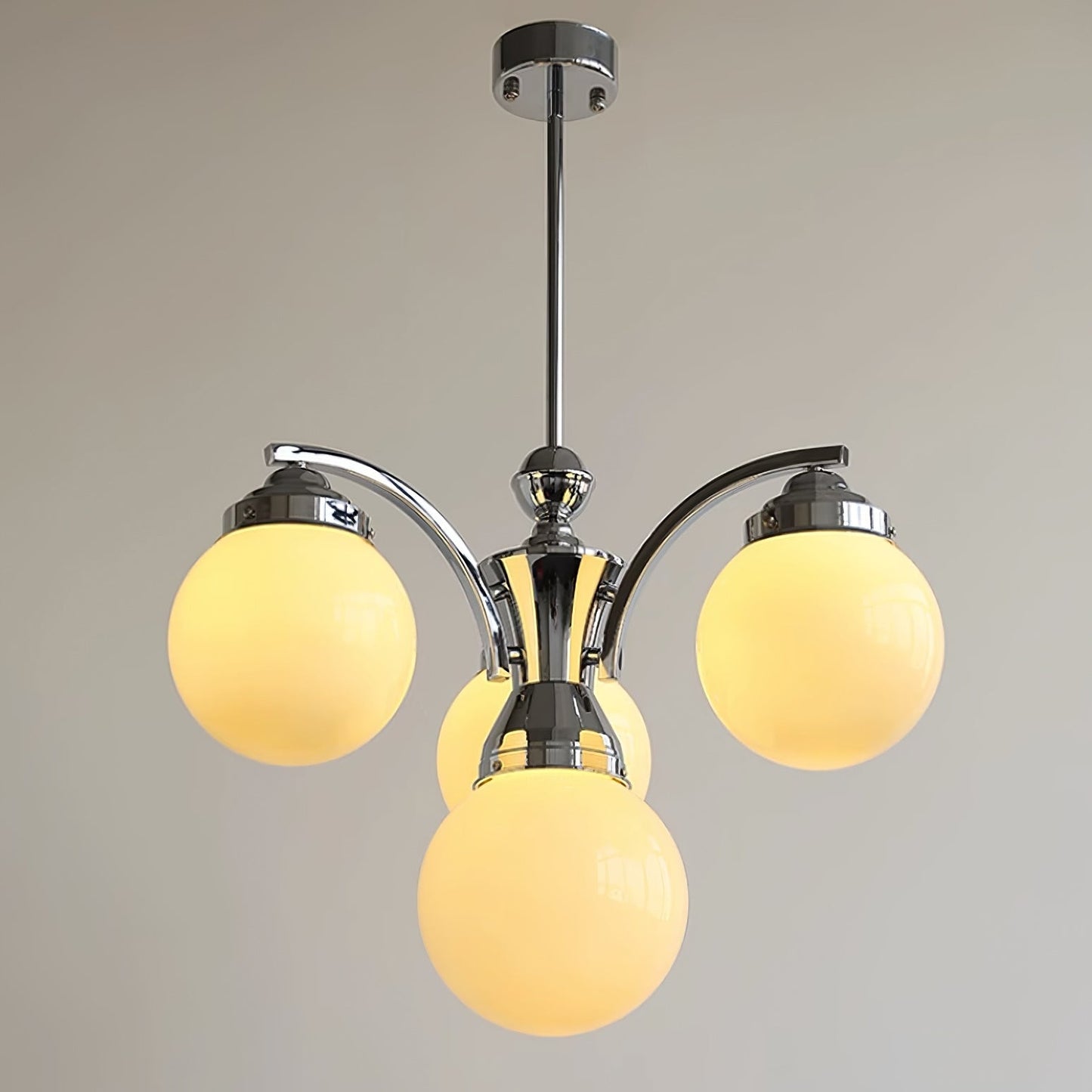 Round Rosy White Crystal Chandelier Soft Glow