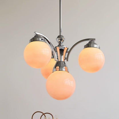 Round Rosy White Crystal Chandelier Soft Glow