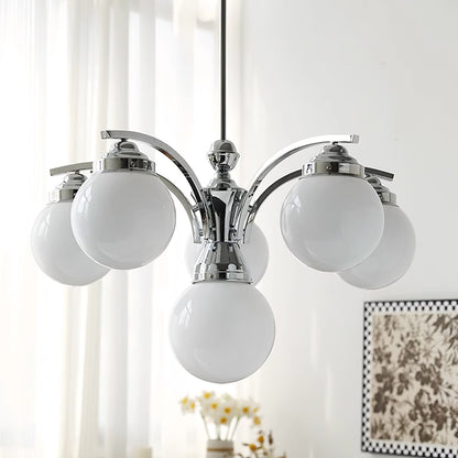 Round Rosy White Crystal Chandelier Soft Glow