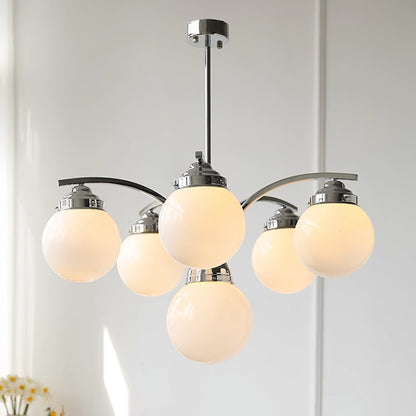 Round Rosy White Crystal Chandelier Soft Glow