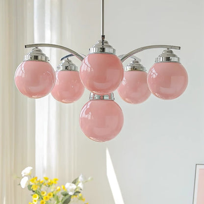 Round Rosy White Crystal Chandelier Soft Glow - Lusomart