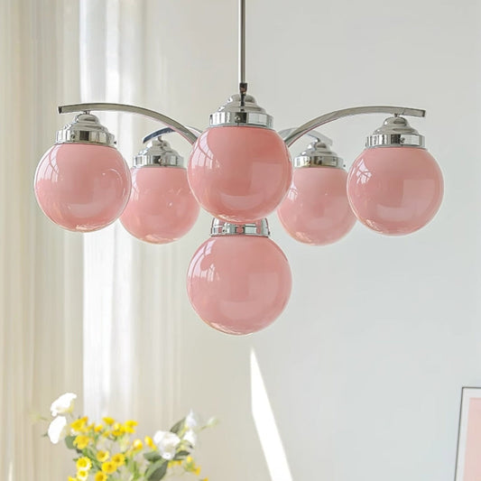 Round Rosy White Crystal Chandelier Soft Glow - Lusomart
