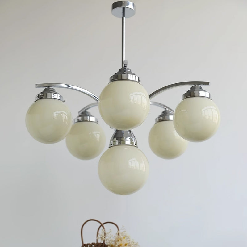 Round Rosy White Crystal Chandelier Soft Glow