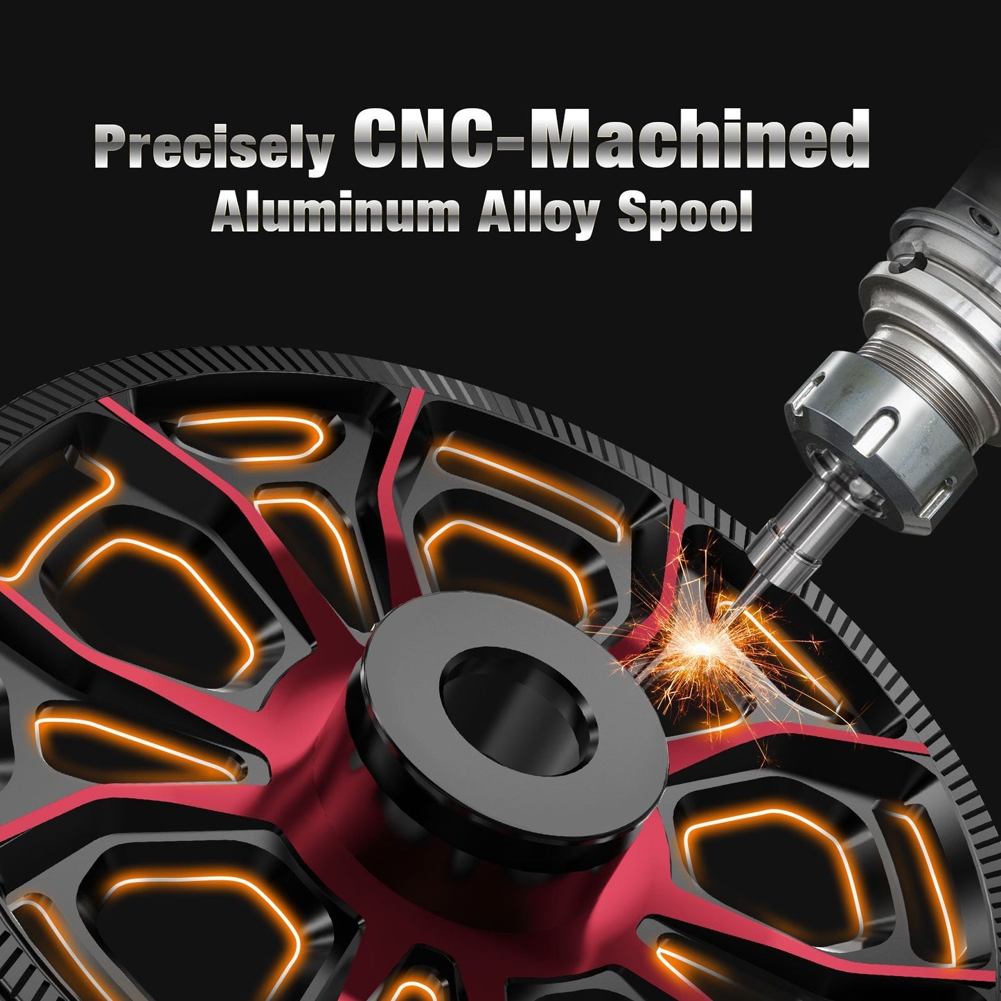 Premium Carbon Inline Ice Fishing Reel with Magnetic System