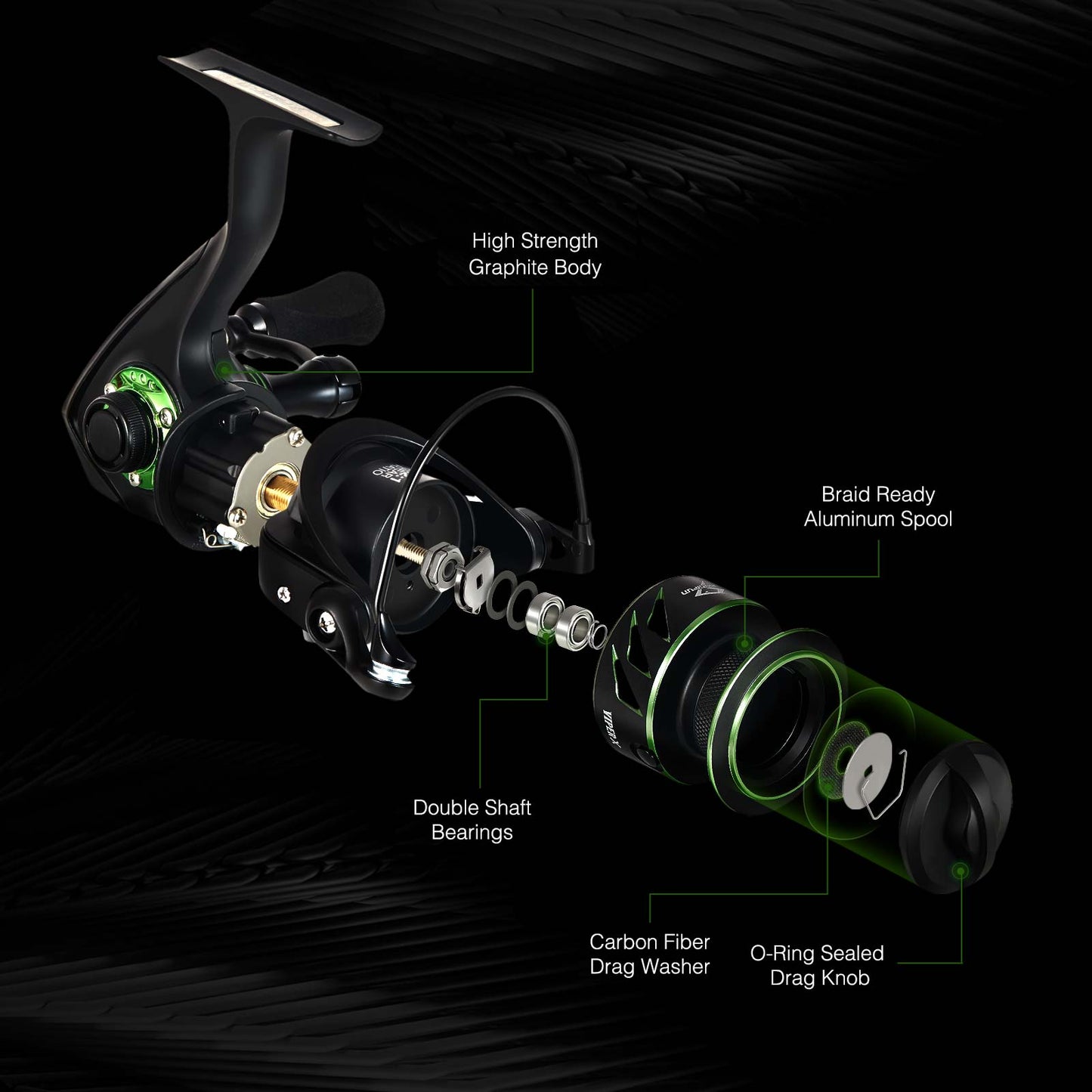 Fast Action Ice Fishing Spinning Reel Size 500 1000