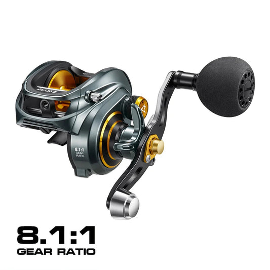 Powerful Baitcasting Fishing Reel 15kg Drag 8+1 Bearings - Lusomart