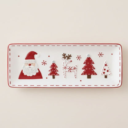 Holiday Red Ceramic Serving Dish - Lusomart