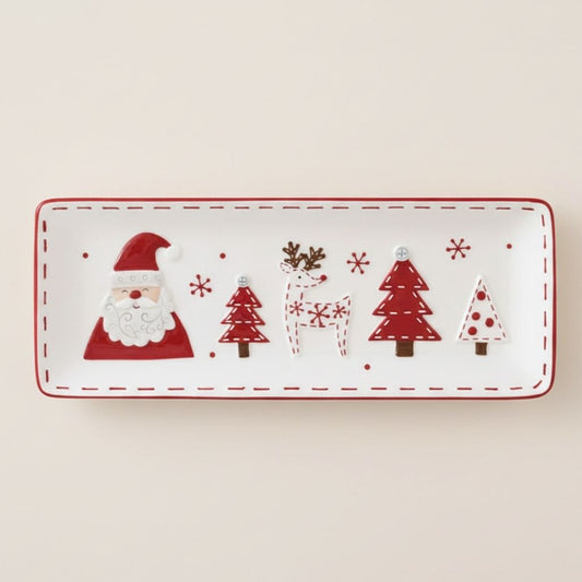 Holiday Red Ceramic Serving Dish - Lusomart