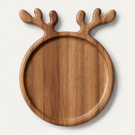 Rustic Christmas Wood Serving Platter - Lusomart