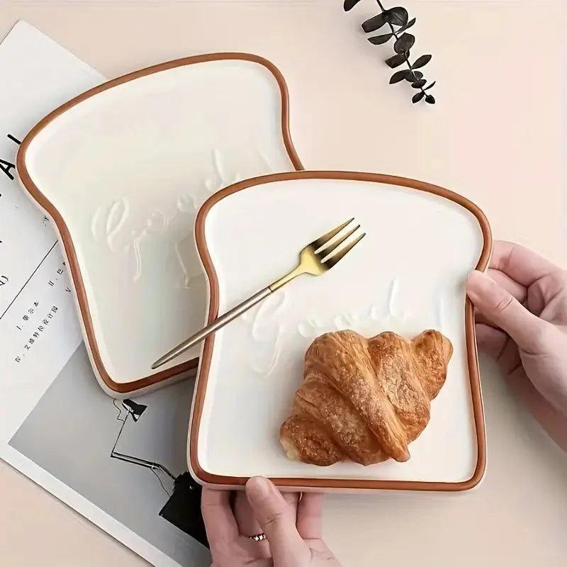 Cute Bread Shaped Ceramic Dish - Lusomart