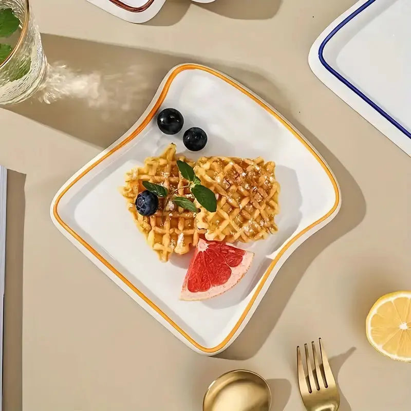 Platti Toast Shaped Ceramic Plate Inovessa