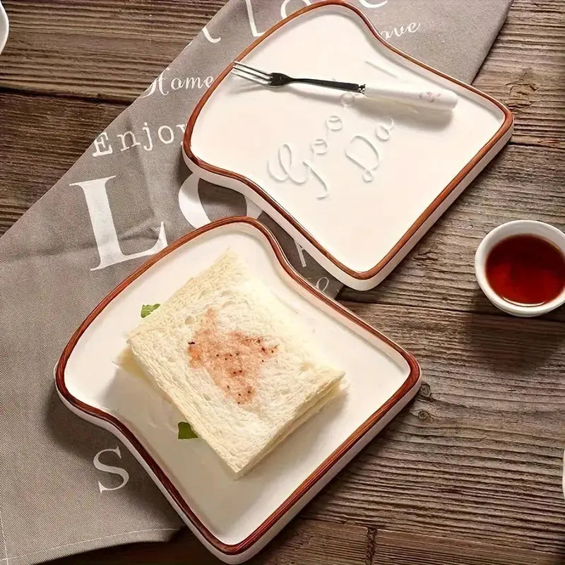 Platti Toast Shaped Ceramic Plate Inovessa