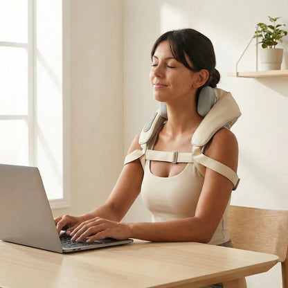 Portable Heated Shiatsu Neck Massager with Cordless Design