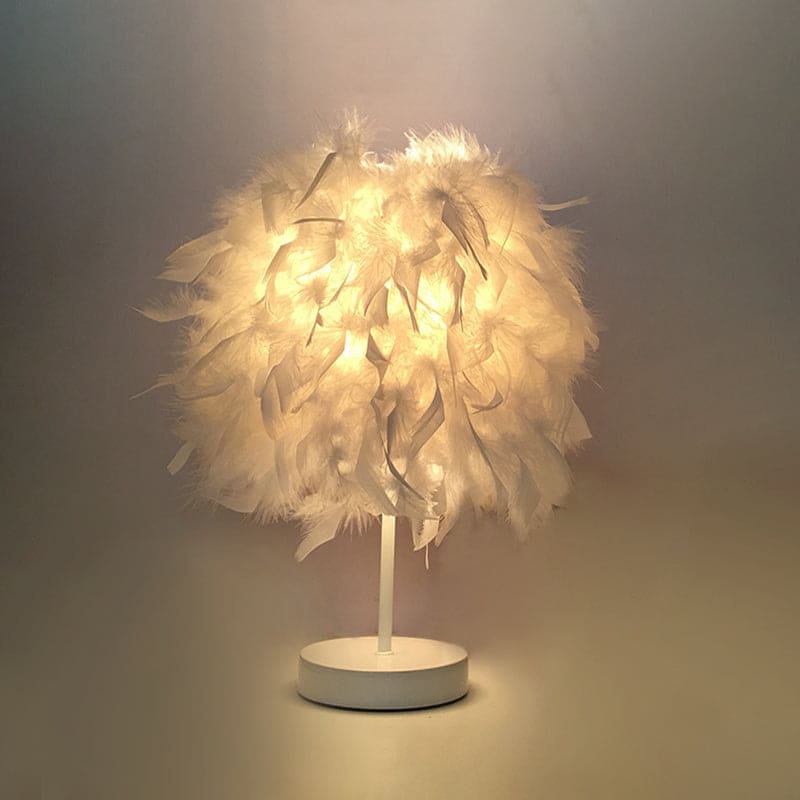 PlumeGlow – Elegant Feathered Globe Lamp 5