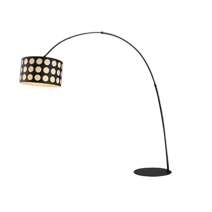 PolkaGlow | Stylish Modern Fabric Arc Floor Lamp with Shade 1