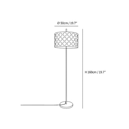 PolkaGlow | Stylish Modern Fabric Arc Floor Lamp with Shade 3