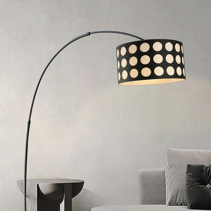 PolkaGlow | Stylish Modern Fabric Arc Floor Lamp with Shade 6