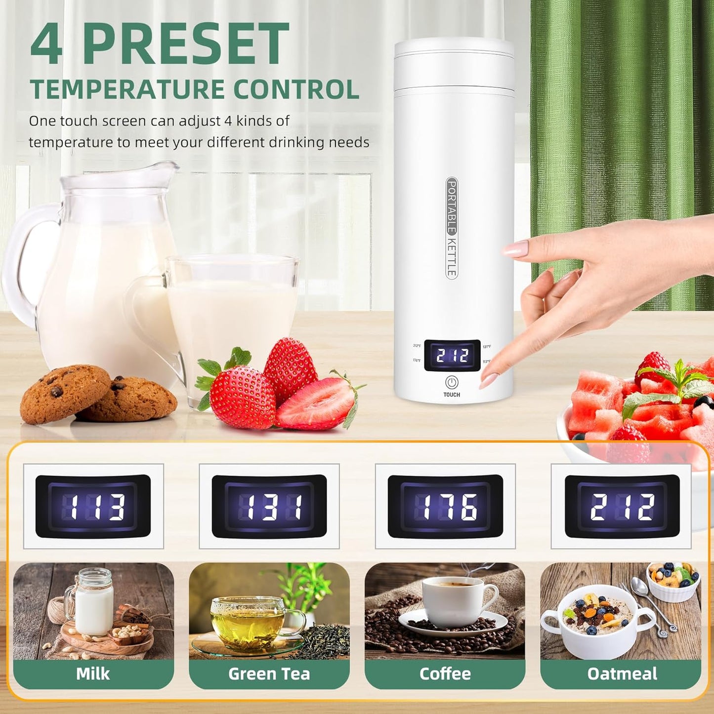 Portable Fast 1L Travel Electric Kettle with Auto Off