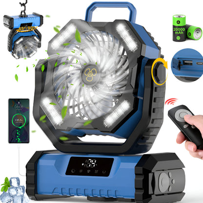 Compact Battery Powered Outdoor Camping Fan with Remote