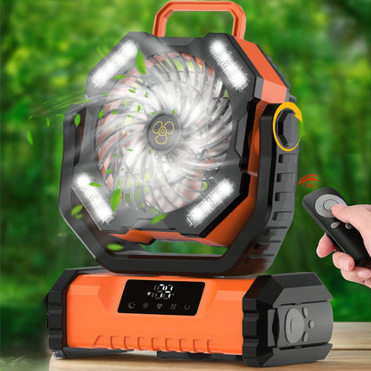 Compact Battery Powered Outdoor Camping Fan with Remote