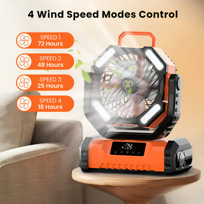Compact Battery Powered Outdoor Camping Fan with Remote