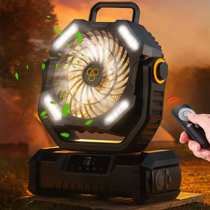 Compact Battery Powered Outdoor Camping Fan with Remote