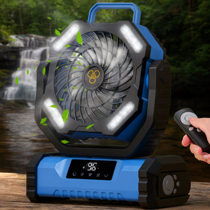 Compact Battery Powered Outdoor Camping Fan with Remote