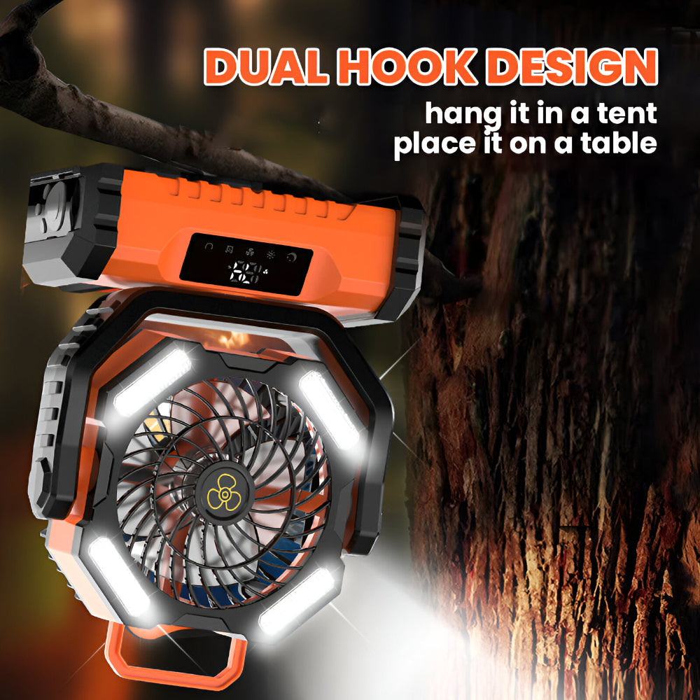 Compact Battery Powered Outdoor Camping Fan with Remote