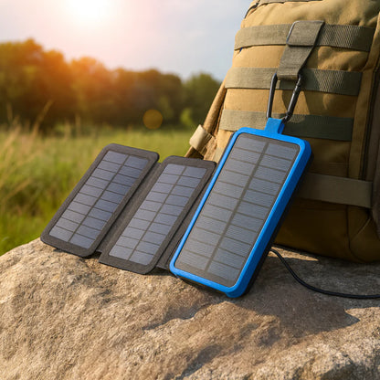 Compact Solar Power Bank Charger Foldable Design - Lusomart