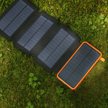 Compact Solar Power Bank Charger Foldable Design