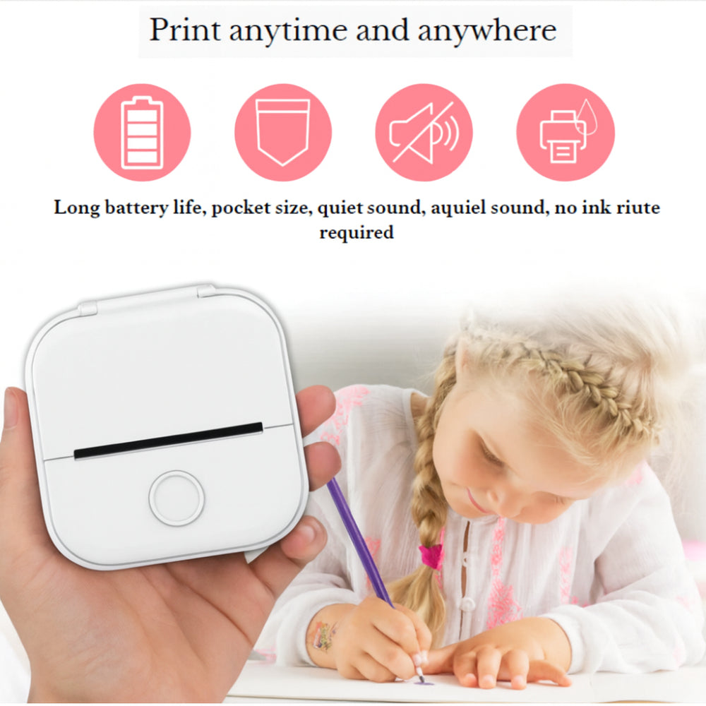 Compact Wireless Photo Printer Bluetooth Label Maker