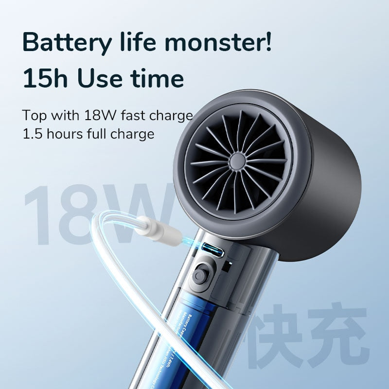 Portable Handheld Wireless Cooling Fan with Digital Display – Compact Summer Breeze for Outdoor Comfort 2