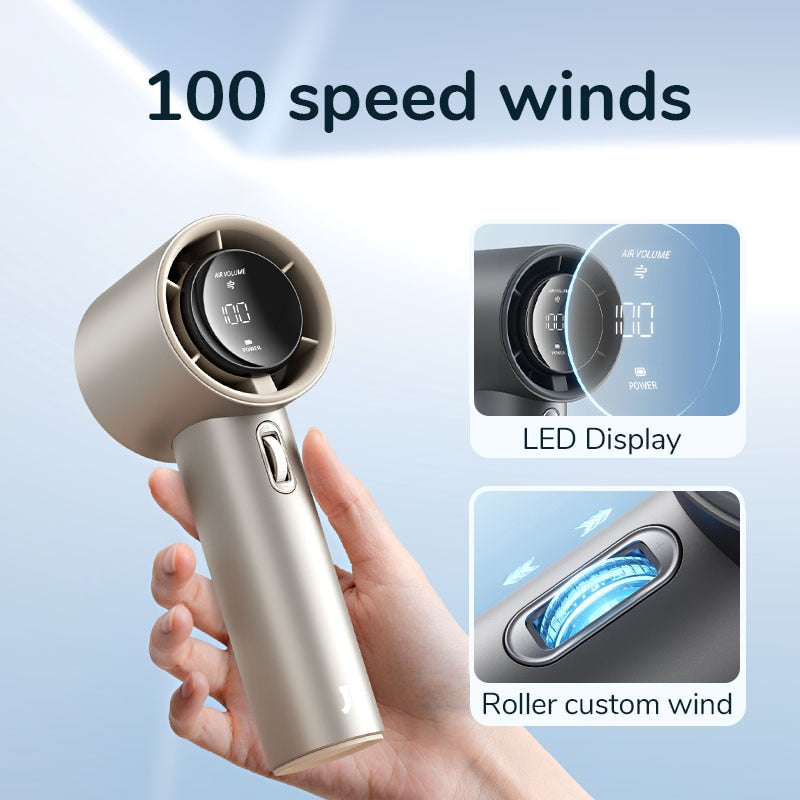 Portable Handheld Wireless Cooling Fan with Digital Display – Compact Summer Breeze for Outdoor Comfort 4