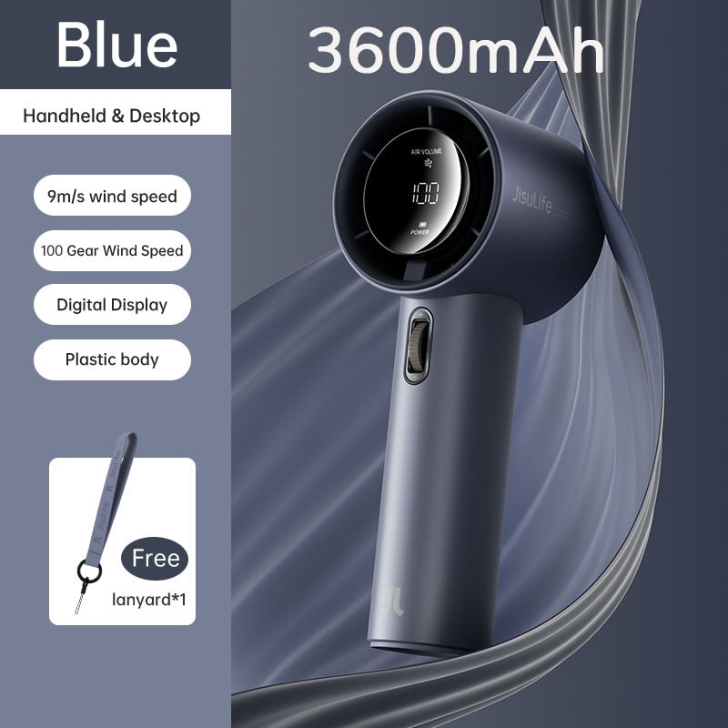 Portable Handheld Wireless Cooling Fan with Digital Display – Compact Summer Breeze for Outdoor Comfort 5
