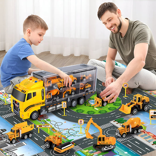 Fun Toy Trucks and Diggers Play Set - Lusomart