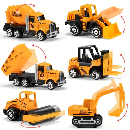 Portable Kids Construction Vehicle Playset – Mini Trucks, Excavators, and Storage Case for Easy Transport 1