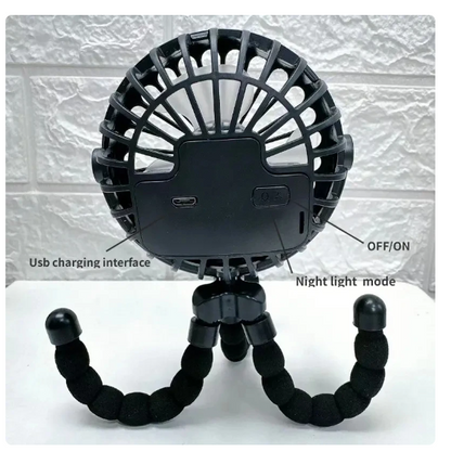 Portable Rechargeable Stroller Fan – Clip-On Design, Lightweight, Safe for Babies, USB Powered 3