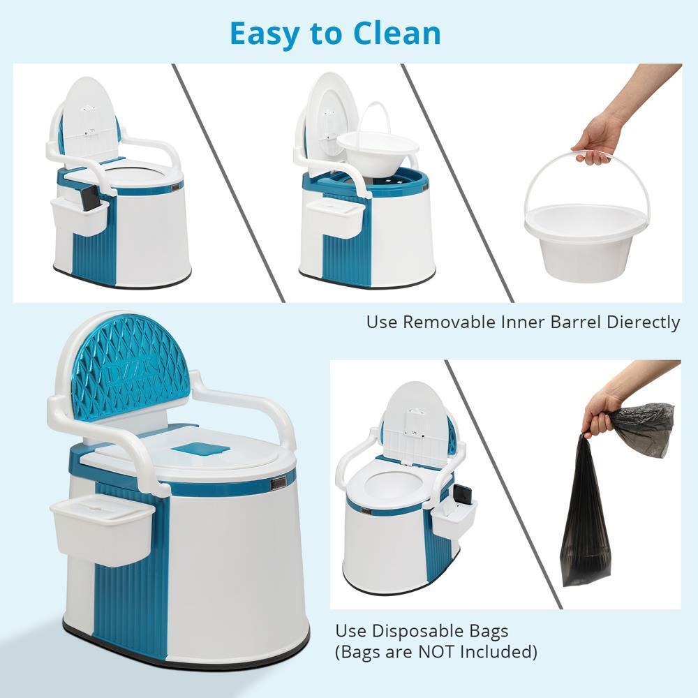 Portable Toilet for Adults and Elderly Indoor Outdoor Use 5