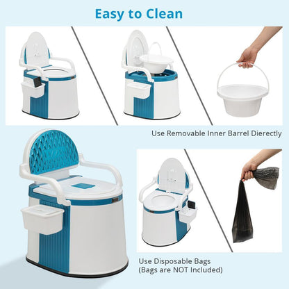 Portable Toilet for Adults and Elderly Indoor Outdoor Use 5