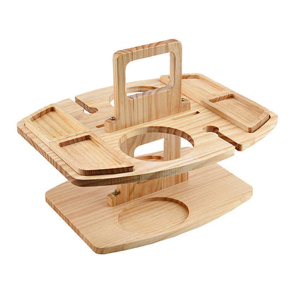 Collapsible Wooden Outdoor Wine Picnic Table