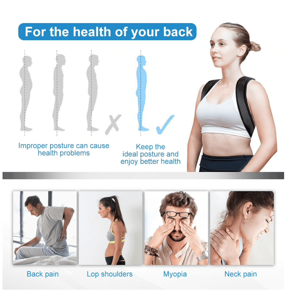 Posture Corrector Back Brace - Adjustable Breathable Clavicle Support Straight Shoulder Straps 2