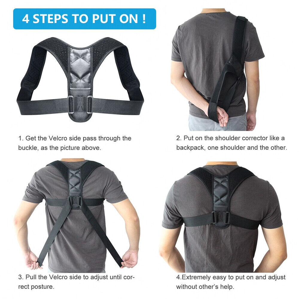 Posture Corrector Back Brace - Adjustable Breathable Clavicle Support Straight Shoulder Straps 4