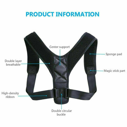 Posture Corrector Back Brace - Adjustable Breathable Clavicle Support Straight Shoulder Straps 5