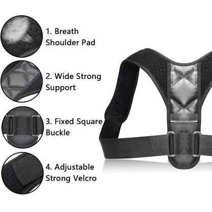 Posture Corrector Back Brace - Adjustable Breathable Clavicle Support Straight Shoulder Straps 7
