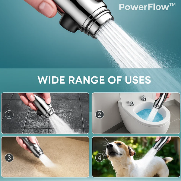 Powerful Turbo Shower Head For Extra Water Pressure