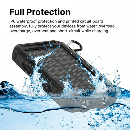 Waterproof Portable 20000mAh Solar Power Bank