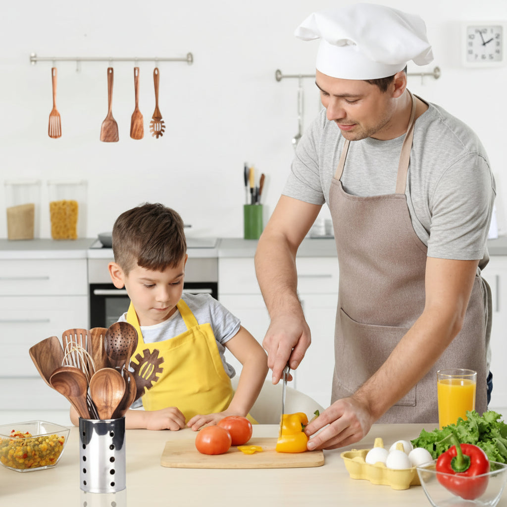 Durable Wooden Kitchen Utensil Set Heat Resistant Cooking Tools